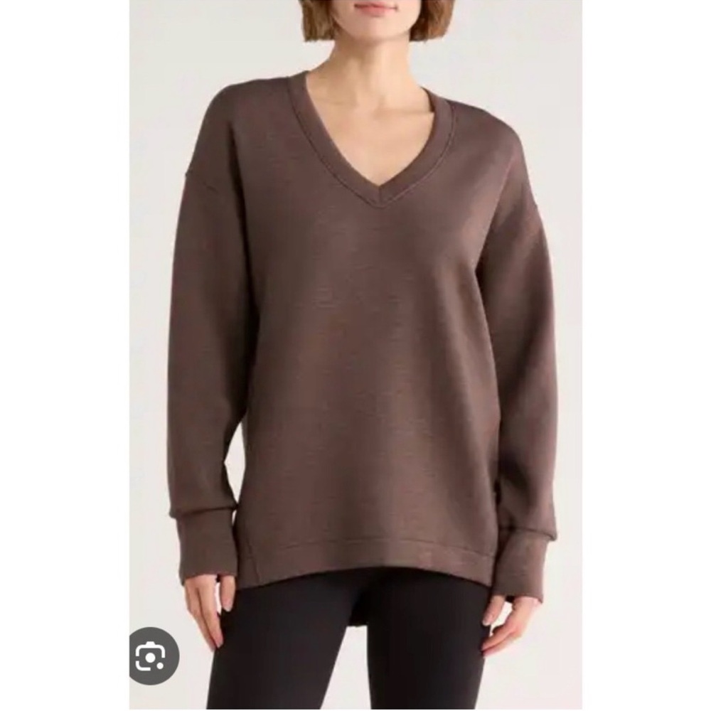 SPANX AirEssentials V-Neck Tunic - Brown -size Medium